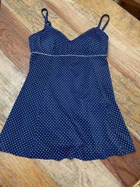 Le Cove swimsuit 14 navy with white polka dot